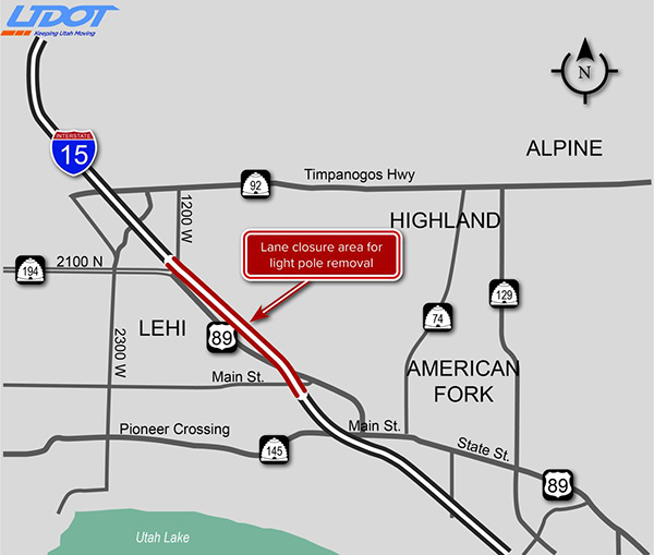 Map Closure from 2100 N to Lehi Main