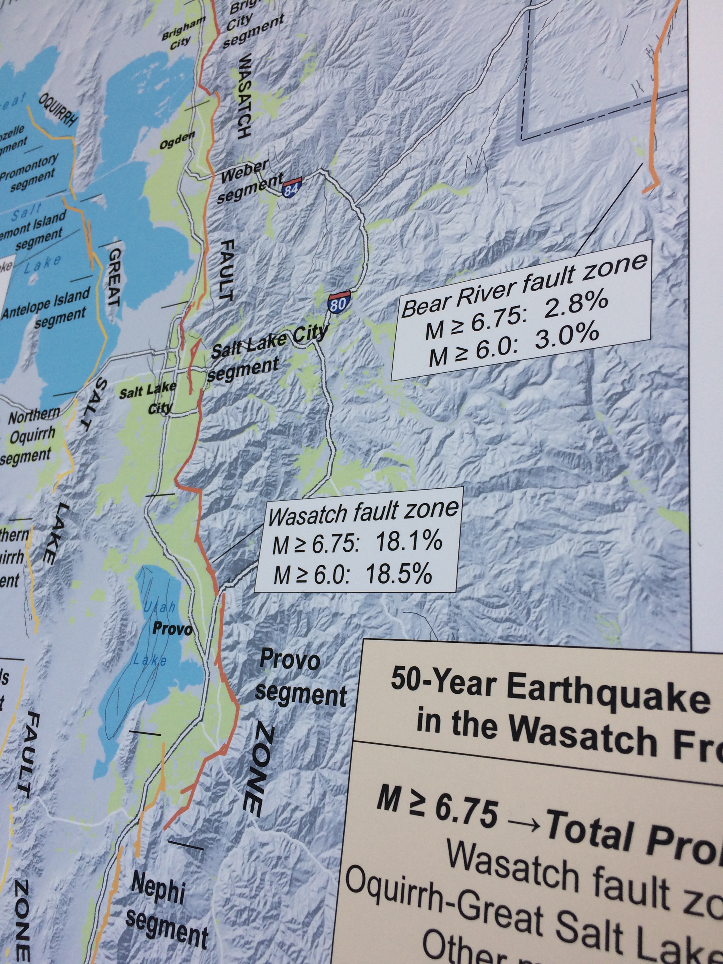 Damaging earthquake probability in Utah is roughly 50 percent over the