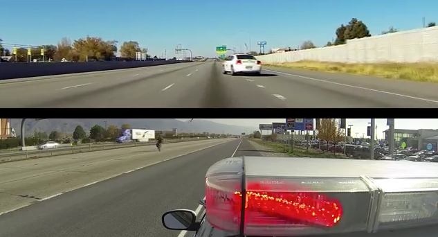Screen shot from UHP video showing traffic slow down - click to play