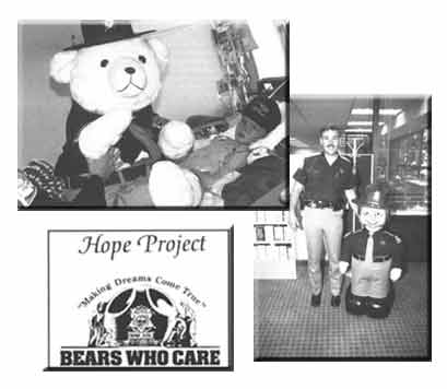 Historical picture of UHP trooper bears for the Hope project