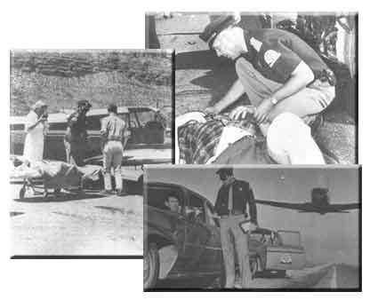Historical photos of UHP troopers on crash scenes