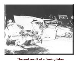 Felon's crashed car