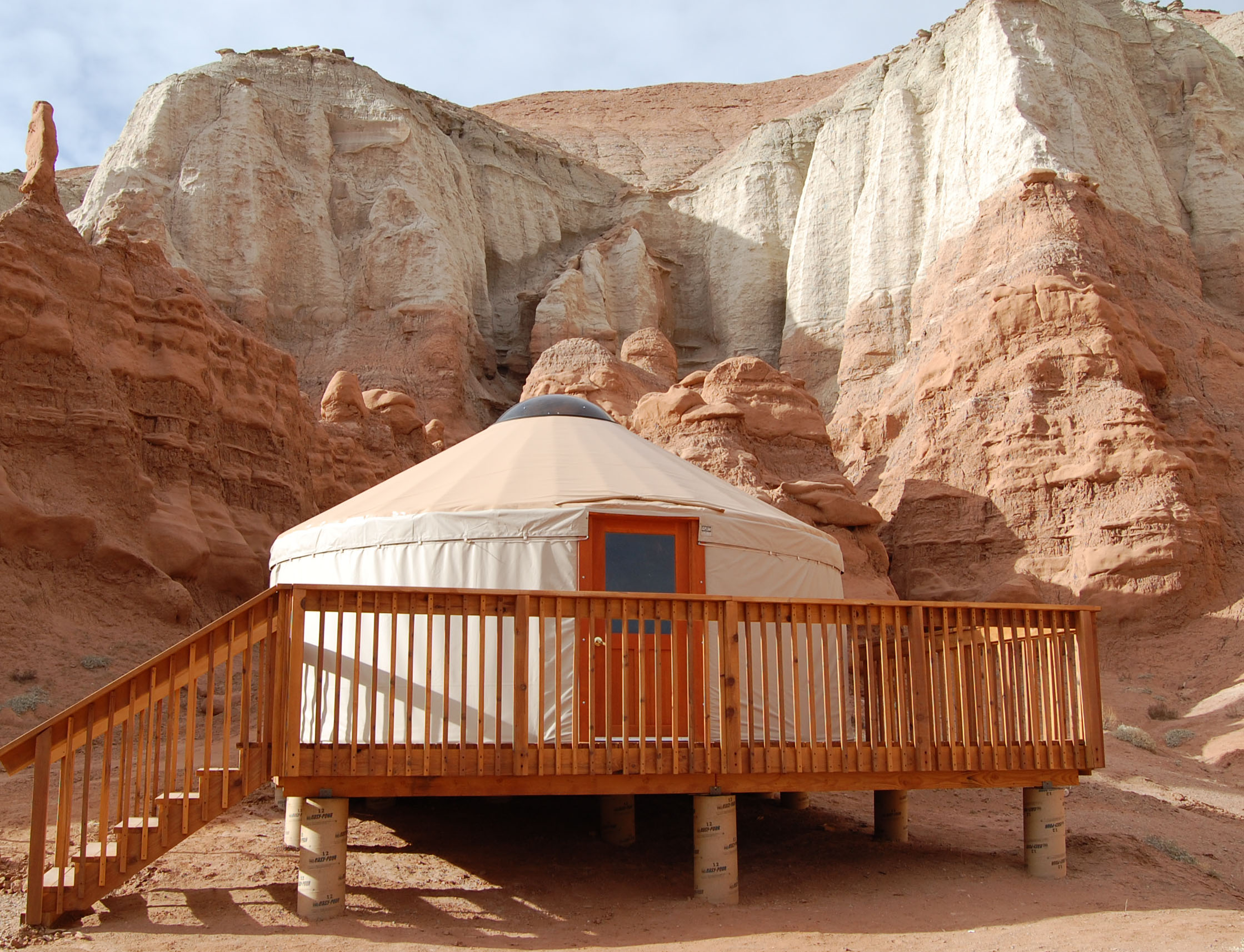 Yurts are available to rent at Goblin Valley