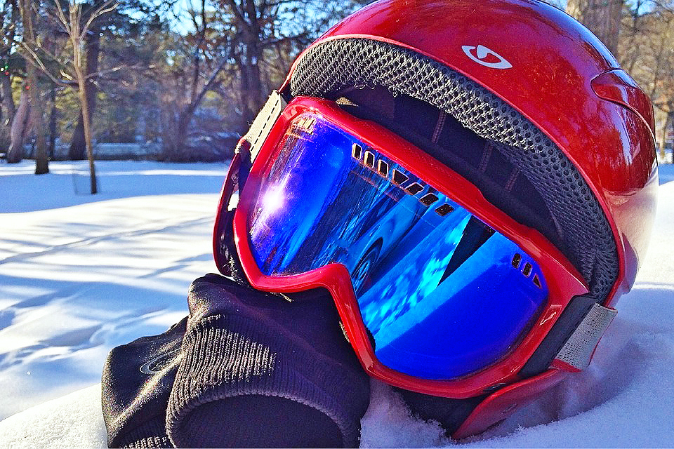 Helmets are a must for anyone riding a snowmobile. 