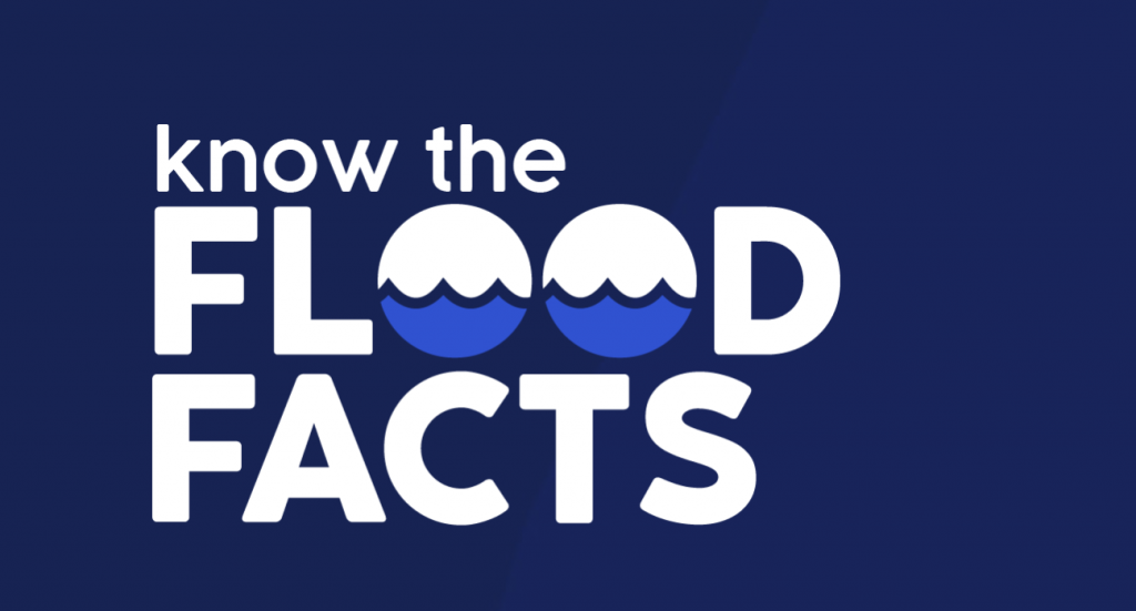 The flood facts logo, urging people to consider flood insurance by getting a quote.