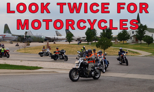 Look twice for motorcycles - picture of riders by Hill AFB museum.