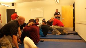 Candidates for UHP perform sit ups