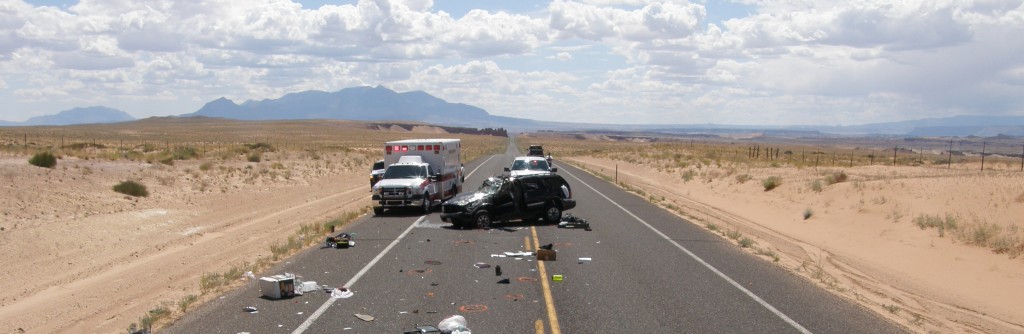 Scene of a crash in rural Utah