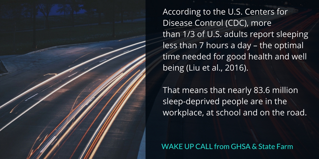According to the U.S. Centers for Disease Control (CDC), more than 1/3 of U.S. adults report sleeping less than 7 hours a day – the optimal time needed for good health and well being (Liu et al., 2016). That means that nearly 83.6 million sleep-deprived people are in the workplace, at school and on the road.
