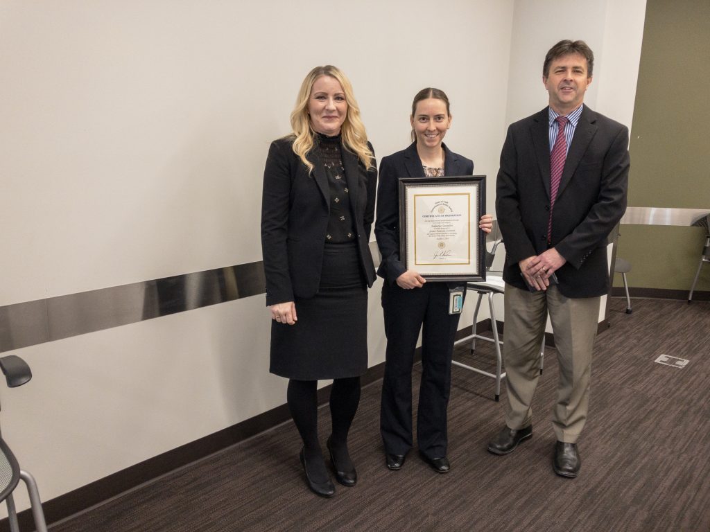 Amberlee Saunders was promoted to Senior Forensic Scientist