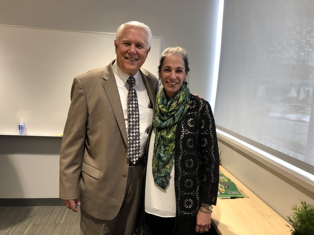 Pilar Shortsleeve and Rich Townsend at Pilar's retirement ceremony.