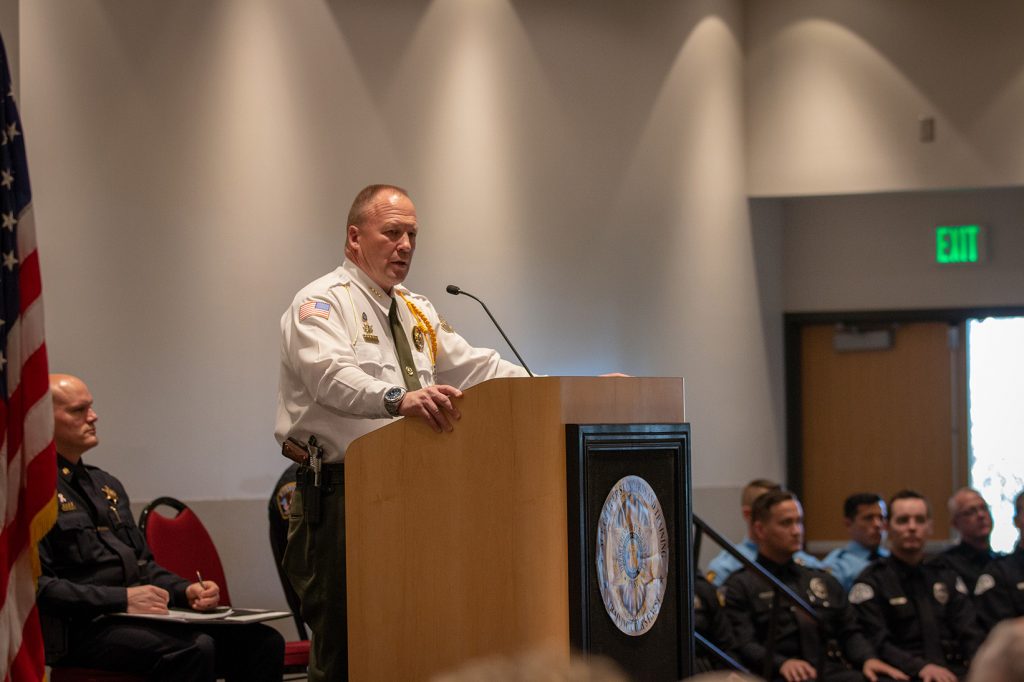 Iron County Sheriff Kenneth Carpenter gave the keynote address.